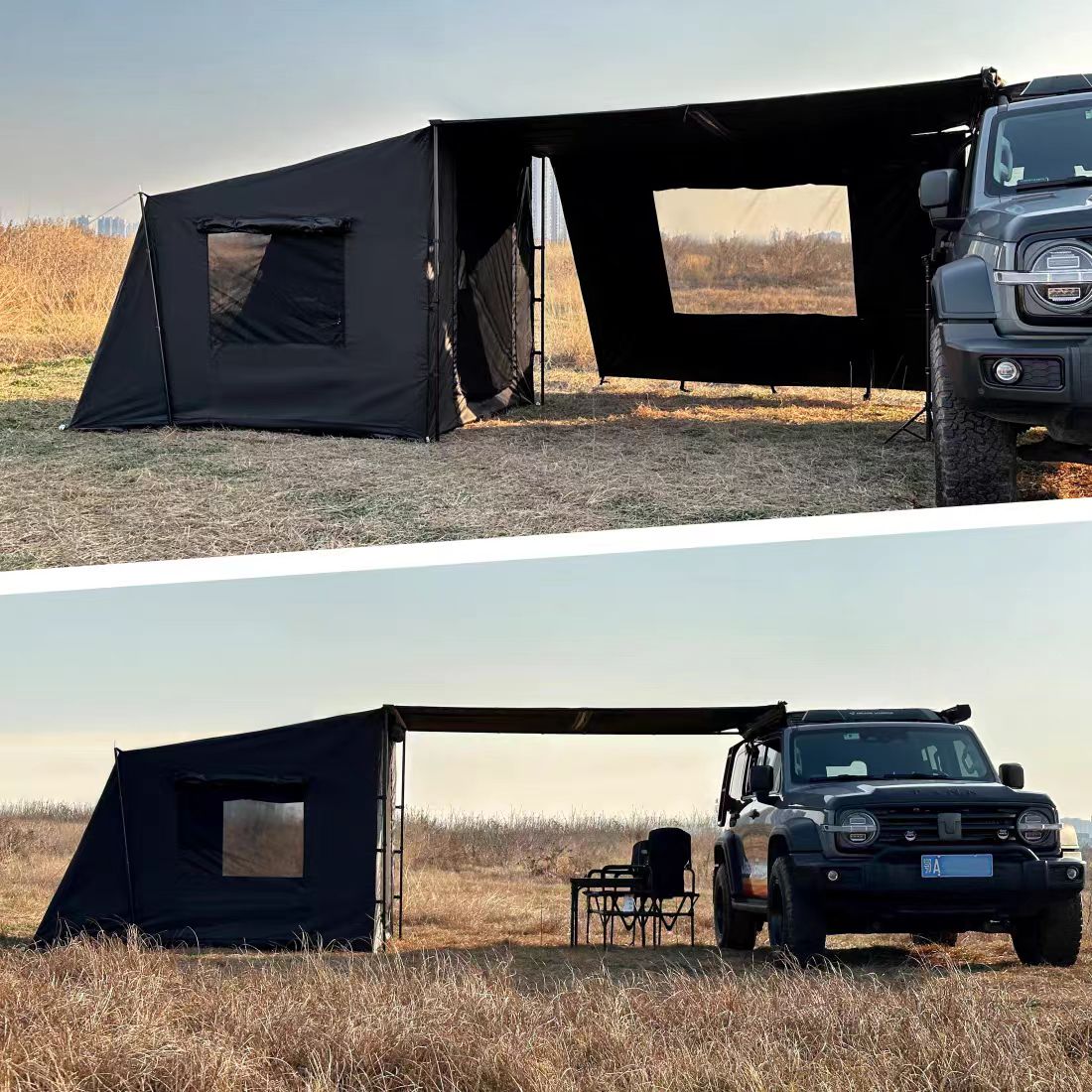 Side awning tent for all types of vehicles