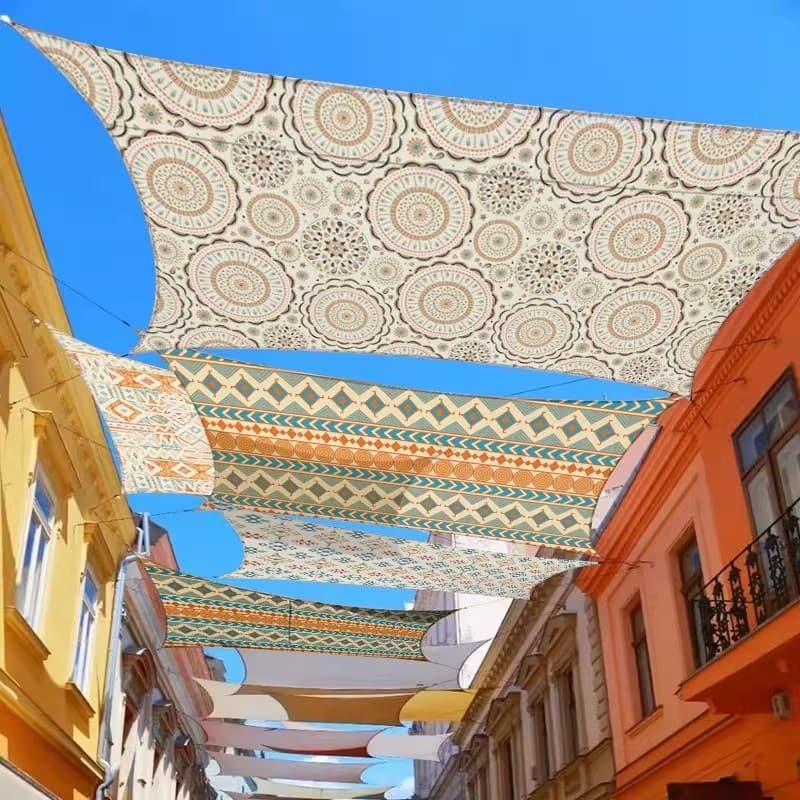Sunscreen and rainproof canopy/net , Bosimi style balcony, courtyard sunshade, photo taking and check-in point layout